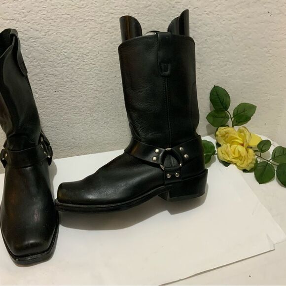 Durango Mens Biker Boot Black 11" Harness, Black, Size 10EE - Picture 2 of 13